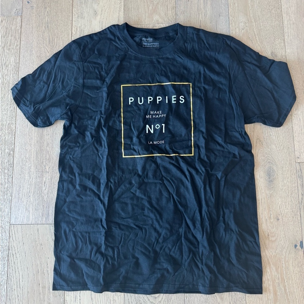 Black Puppies Make Me Happy T-Shirt